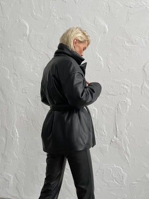 Théodora Quilted Belted Jacket – Black