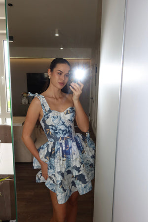 Charline Printed Bustier Mini Dress