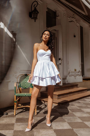 Valentine Strapless Tiered Mini Dress