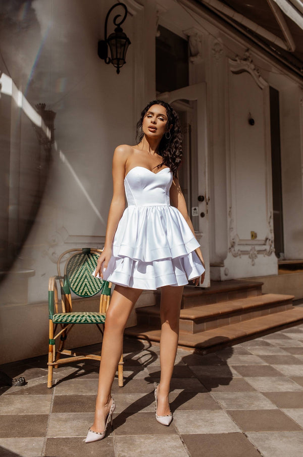 Valentine Strapless Tiered Mini Dress