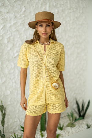 Nora Shirt & Shorts Set – Yellow