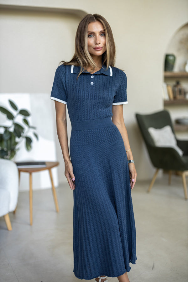 Apolline Polo Knit Midi Dress