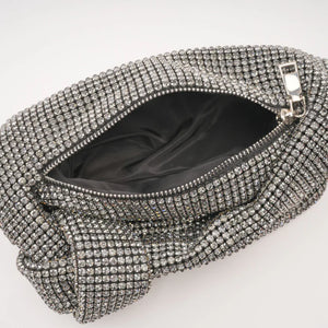 Crystal Knot Handle Shoulder Bag