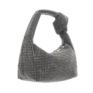 Crystal Knot Handle Shoulder Bag
