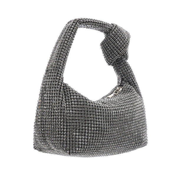 Crystal Knot Handle Shoulder Bag