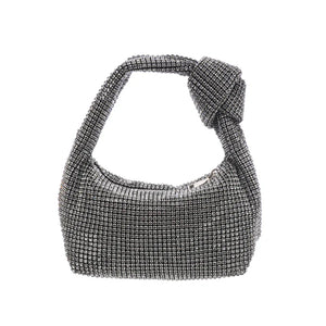 Crystal Knot Handle Shoulder Bag