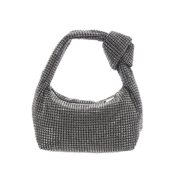 Crystal Knot Handle Shoulder Bag