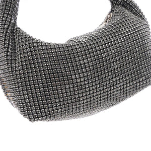 Crystal Knot Handle Shoulder Bag