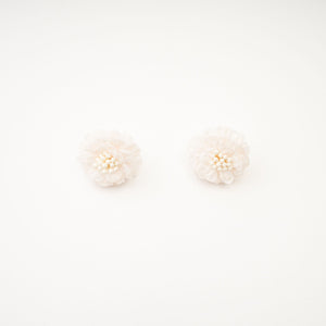 Cream Lace Flower Earrings