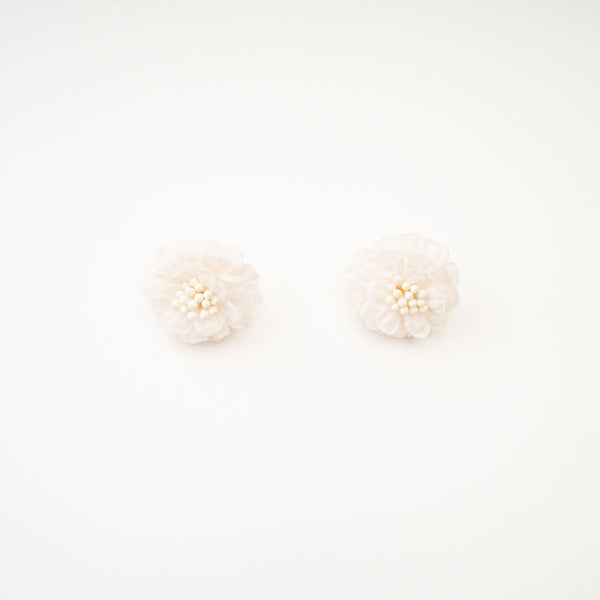 Cream Lace Flower Earrings