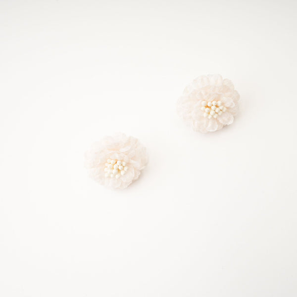 Cream Lace Flower Earrings