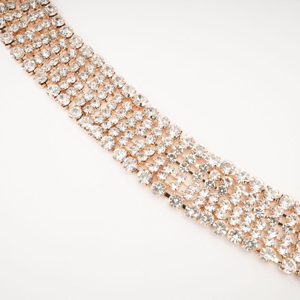 Gold Crystal Embellished Statement Choker