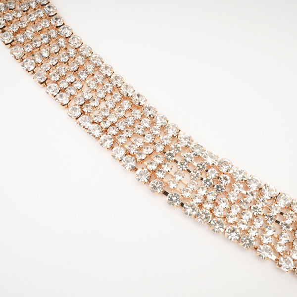 Choker auriu cu cristale decorative