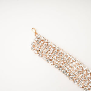 Choker auriu cu cristale decorative