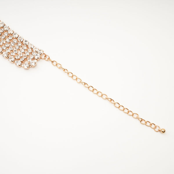 Choker auriu cu cristale decorative