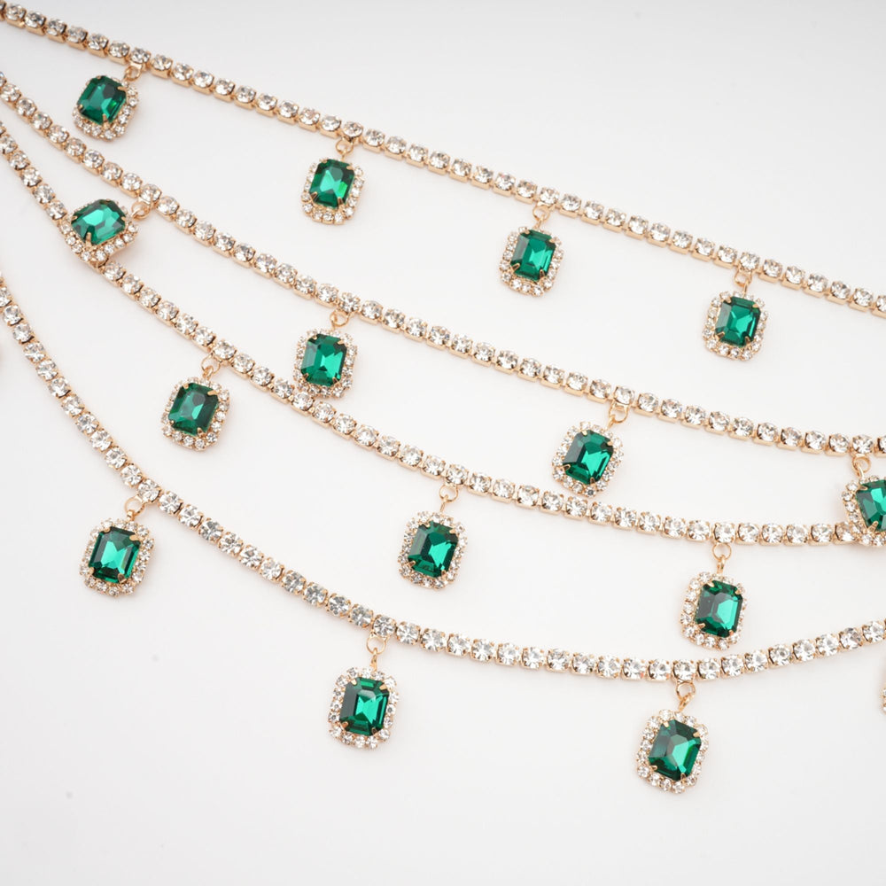 Emerald Crystal Statement Choker Necklace