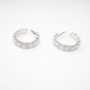 Radiant Cut Crystal Hoop Earrings