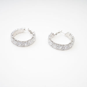 Radiant Cut Crystal Hoop Earrings