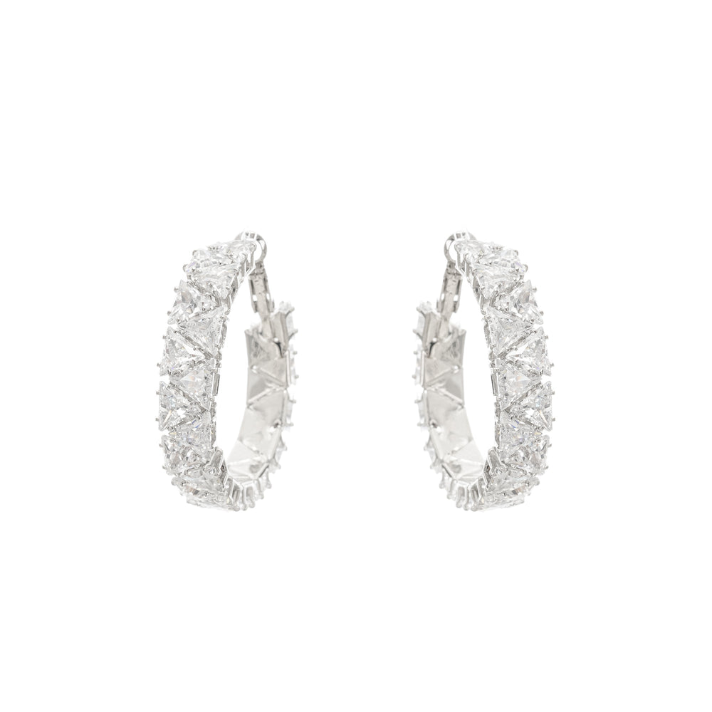 Radiant Cut Crystal Hoop Earrings