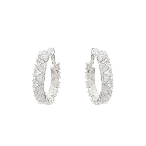 Radiant Cut Crystal Hoop Earrings