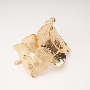Sculptural Gold Petal Cuff Bracelet