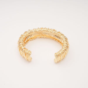 Textured Spiral Gold Cuff Bracelet