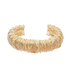 Textured Spiral Gold Cuff Bracelet
