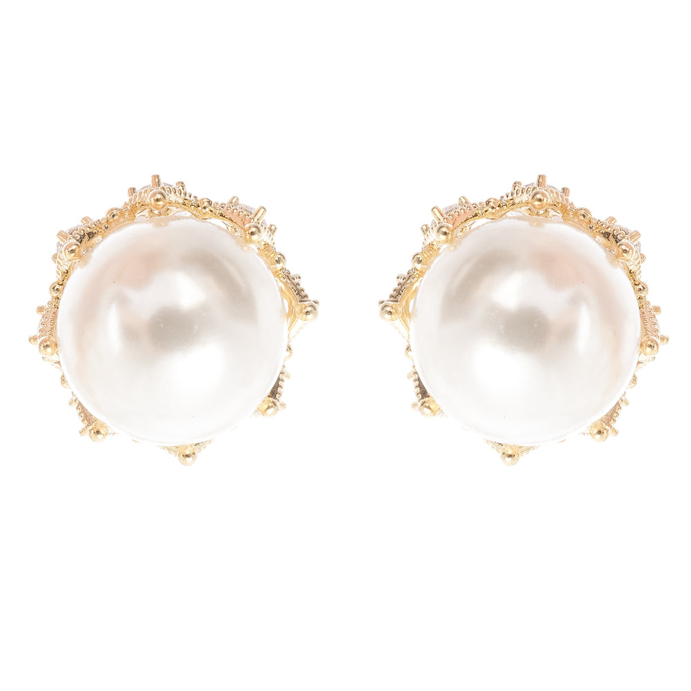 Baroque Pearl Dome Earrings