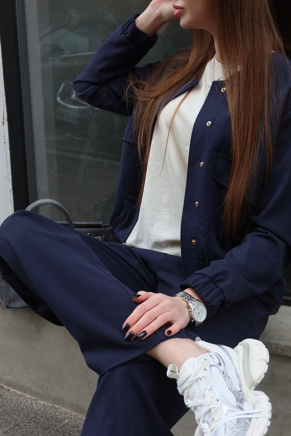 Solene Knit Lounge Set – Blue
