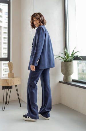 Victoire Double-Breasted Suit Set – Navy