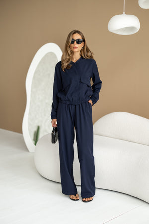 Solene Knit Lounge Set – Blue