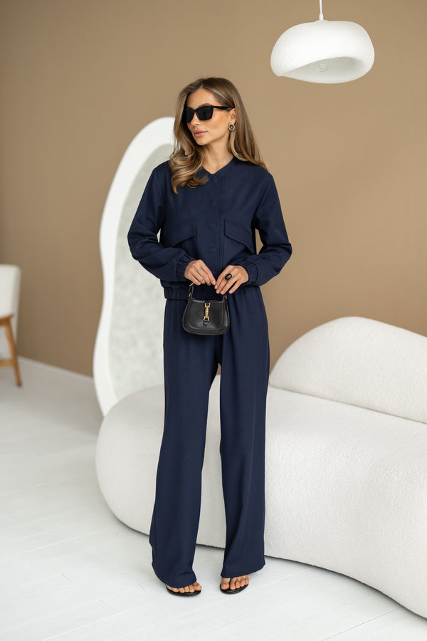 Solene Knit Lounge Set – Blue