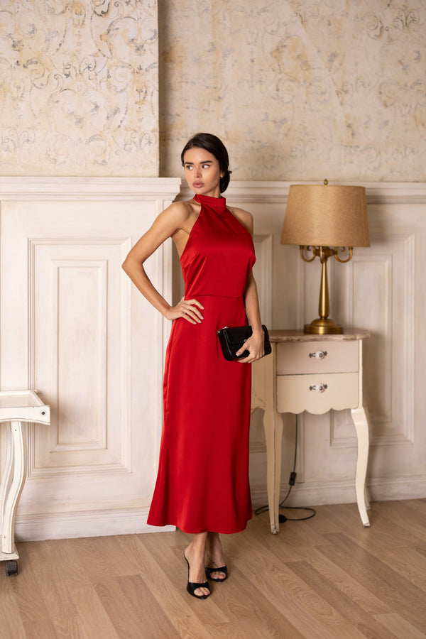 Océane Halter Jumpsuit – Red