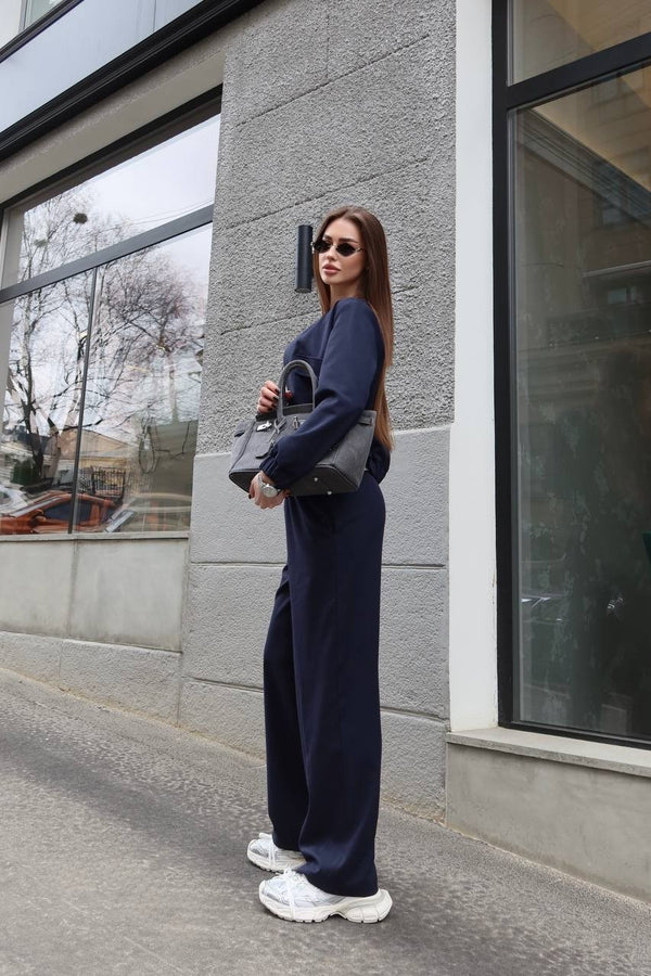 Solene Knit Lounge Set – Blue