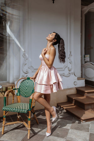 Valentine Strapless Tiered Mini Dress