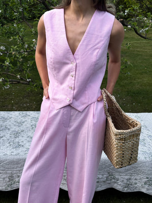 Blanche Waistcoat & Trouser Suit – Pink