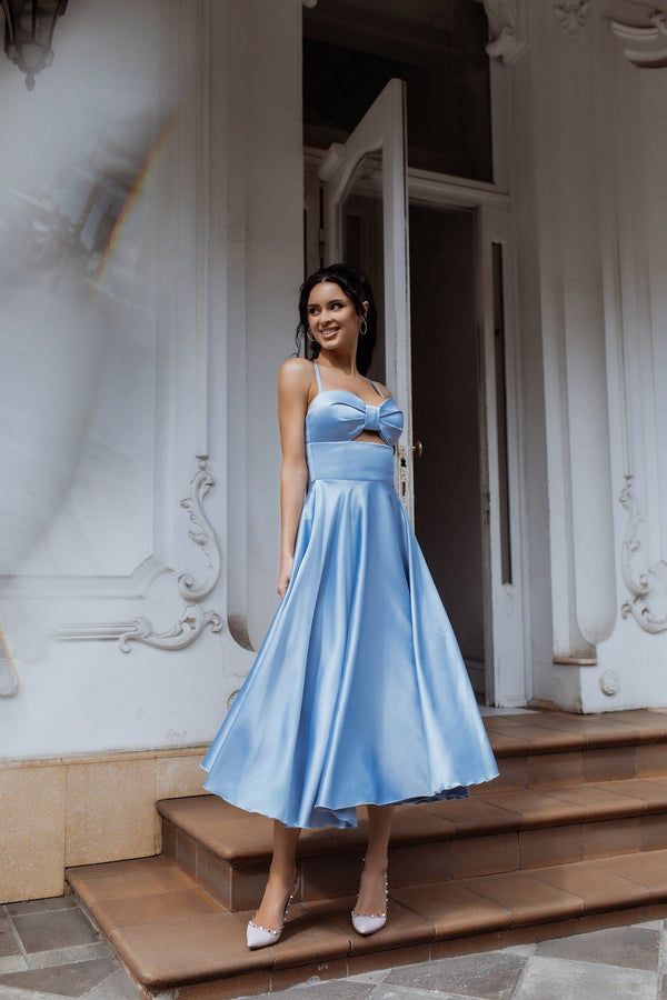Rosine Satin Bustier Midi Dress