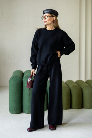 Anouk Knit Lounge Set – Black