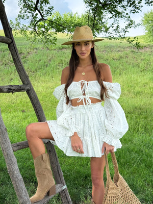 Séraphine Broderie Top & Skirt Set