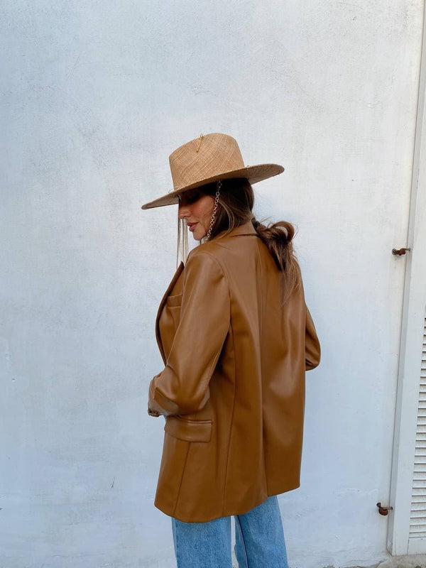 Hermine Oversized Longline Blazer – Brown