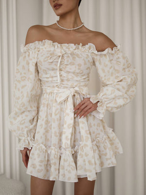 Rochie de muselină cu umeri goi, culoarea ivory Whisper
