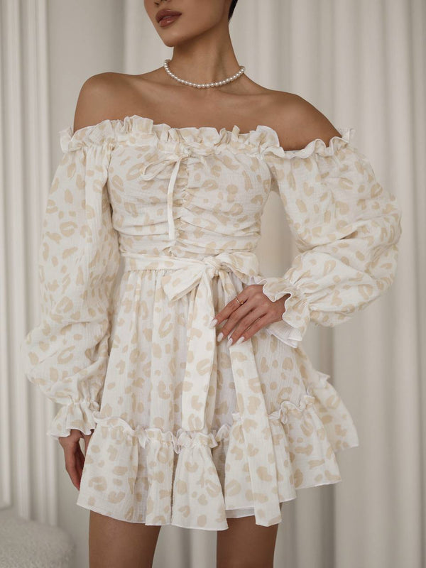 Rochie de muselină cu umeri goi, culoarea ivory Whisper