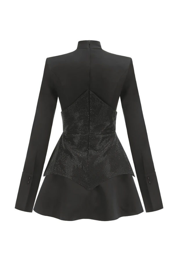 Black Embellished Corset Mini