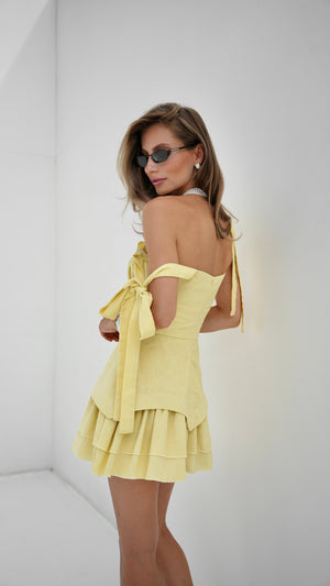 Lilou Corset Mini Dress – Yellow
