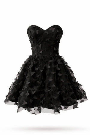 Adélie Butterfly Appliqué Mini Dress