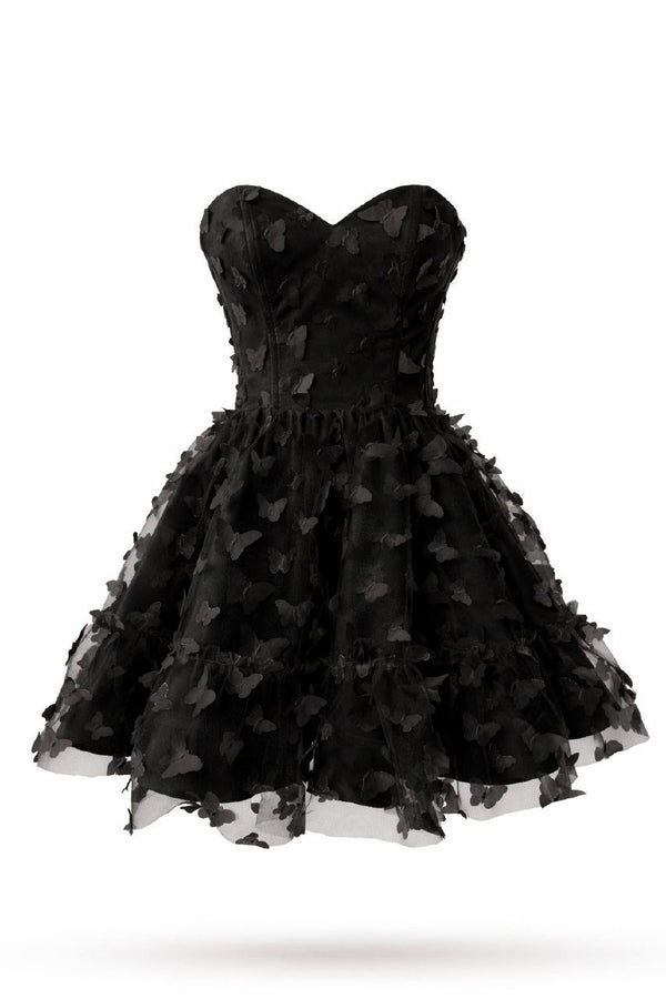 Adélie Butterfly Appliqué Mini Dress