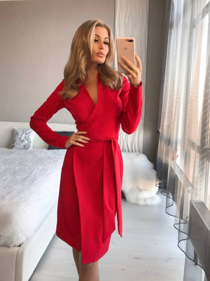 Philippine Long-Sleeve Wrap Dress