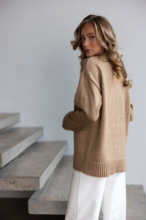 Marion Relaxed Crew Sweater – Camel