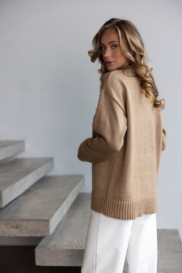 Marion Relaxed Crew Sweater – Camel