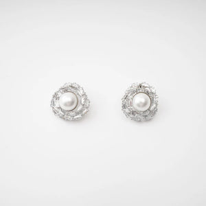 Crystal Halo Pearl Earrings